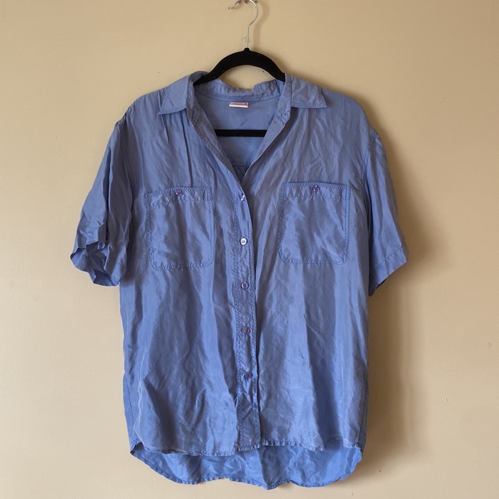 Vintage Blue Silk Shirt